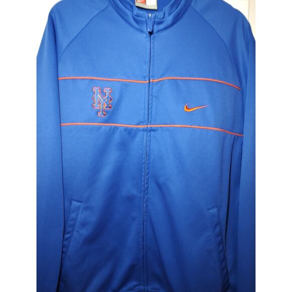 VINTAGE MEN'S NIKE NEW YORK Mets TRACK JACKET MLB BASEBALL SIZE X-LARGE - Picture 2 of 10